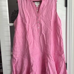 NWT LILLY PULITZER SUNKISSED PINK X RESORT ELLOWYN LINEN DRESS XXL